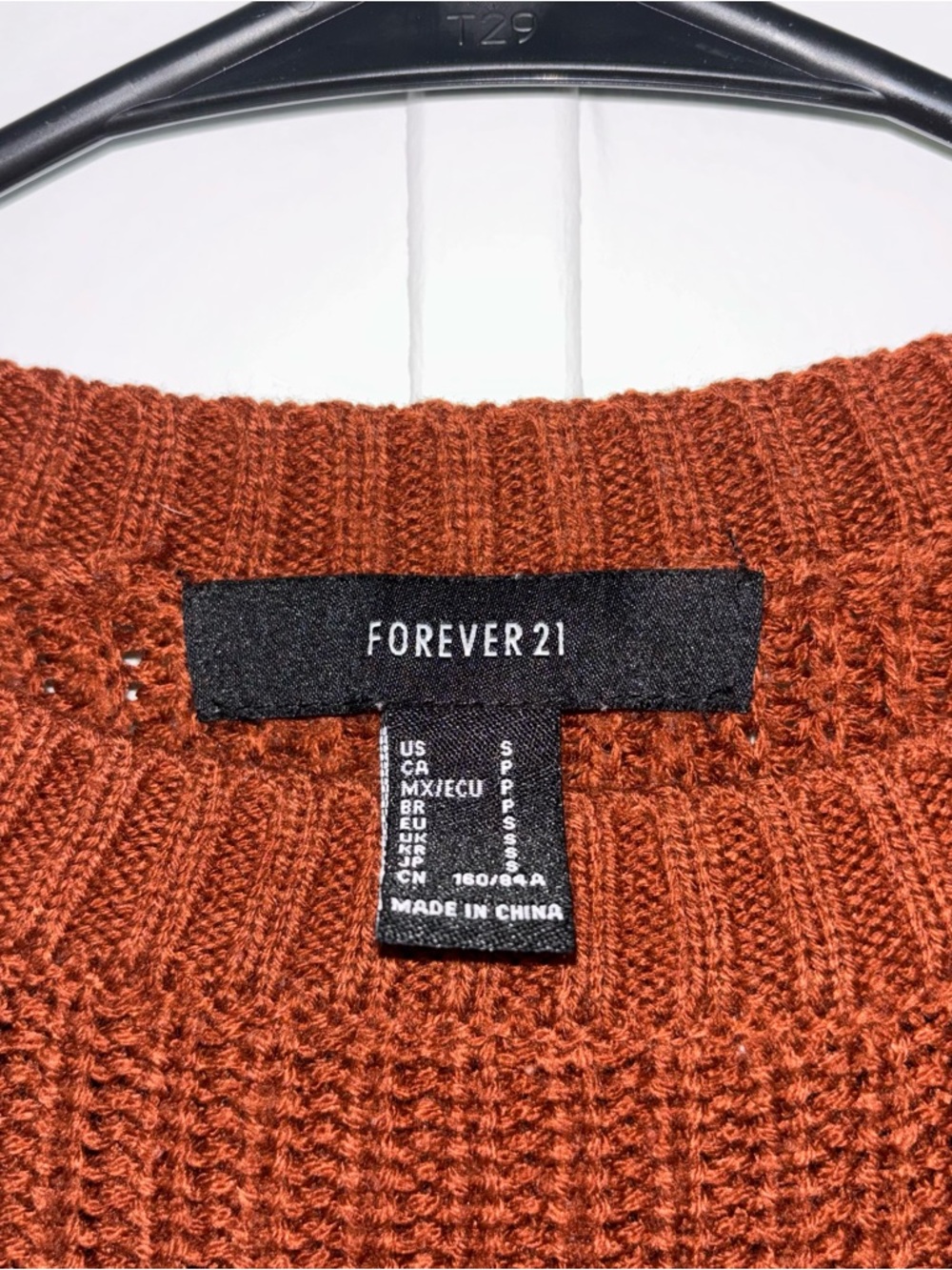 Forever 21 Cropped Crewneck Sweater in Rust - Picture 4 of 5